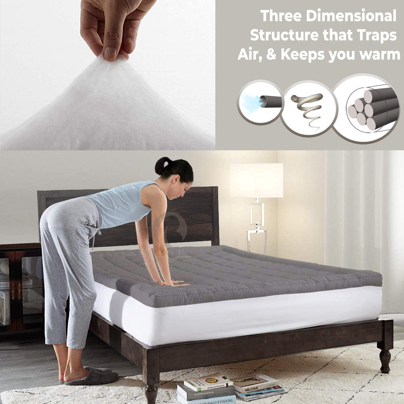 Beta Divine Super Soft Cloud 600 GSM Hotel Quality Microfiber Waterproof Mattress Topper/Padding