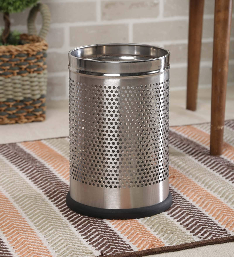 Parasnath Perforated Open Bin Stainless Steel Dustbin (7''X11'' 6 LITRE)