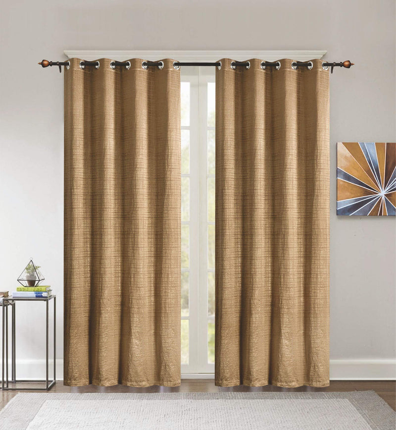 Deco Window 2 Pcs Door Curtains for Living Room & Bedroom 9 Feet Door Polyester Drapes Semi Blackout Thermal Insulated Privacy Panels with Hanging Rod Eyelets (Fossil)