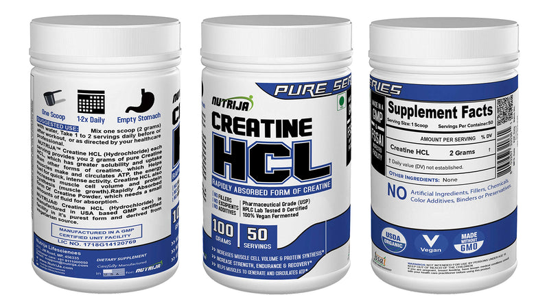 NutriJa Creatine HCL | for muscle growth - 100grams