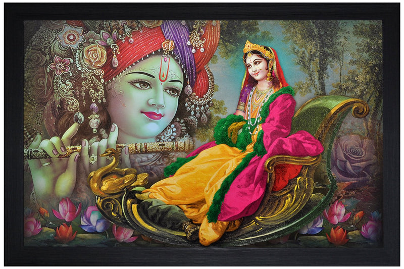 SAF Special Effect Textured Radhey Krishna Ji Painting (SANFO21, 30 cm x 3 cm x 45 cm) SANFO21