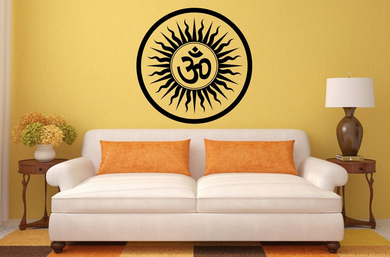 Asmi Collections Beautiful Black Om Wall Sticker