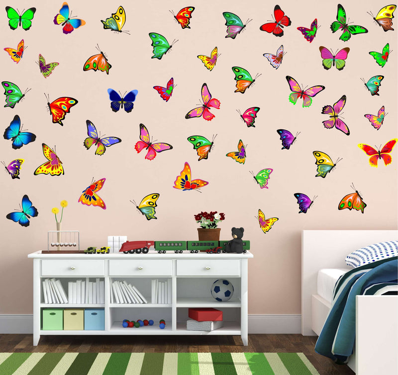 LANSTICK Colorful Butterfly Wall Sticker for Living Room, Bedroom, Kids Room PVC Vinyl Sticker