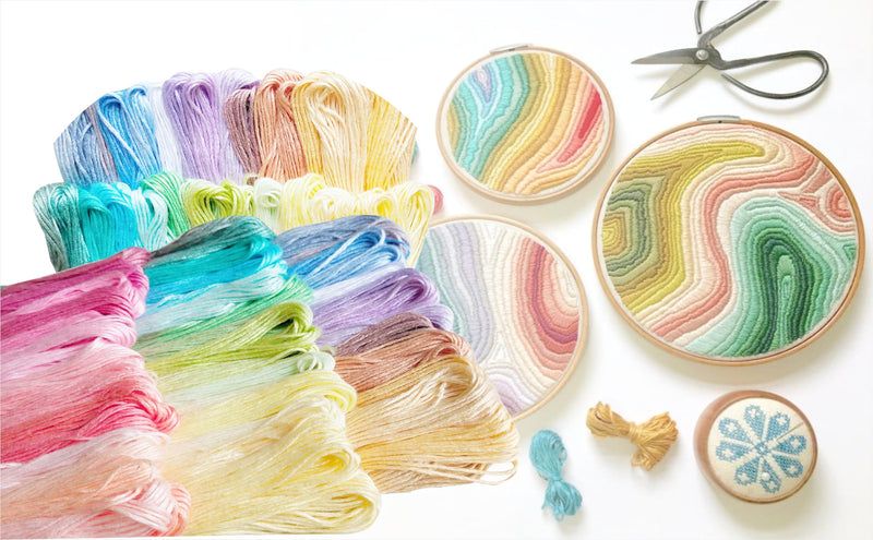 Boss poly® Embroidery Floss Skeins Cross Stitch Thread Friendship Bracelets Crafts Floss Light Shade 50 Colour 50 Pcs Pack