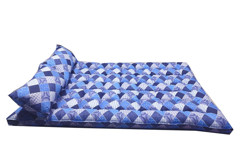 Ozone Mattress Organic Kapok Silk Cotton Ilavam Panju Foldable Double Cot Floor Sleeping Bed Mattress,6 x 4 ft / 72 x 48 x 3 inch,Multicolour.