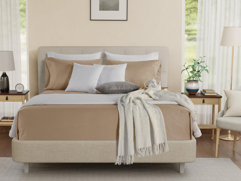 800 Thread Count 100% Egyptian Cotton Sheet Set, King- Taupe by Chateau Home Collection