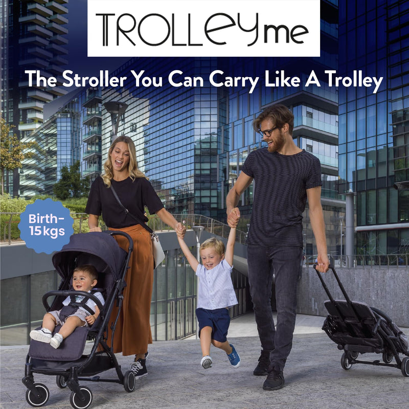 Chicco Trolleyme Stroller With Bumper Bar,Pram For 0-3 Years New Born/Baby/Toddler/Kid (Boy,Girl)Backrest With Multi-Level Adjustment,With Rain Cover,Canopy With Window Mesh,(Upto 15 Kgs,Stone Black)