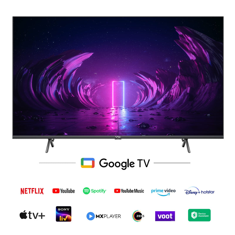 Vu 108 cm (43 inches) The GloLED 84 Watt DJ Sound Series 4K Smart Google TV 43GloLED (Grey)