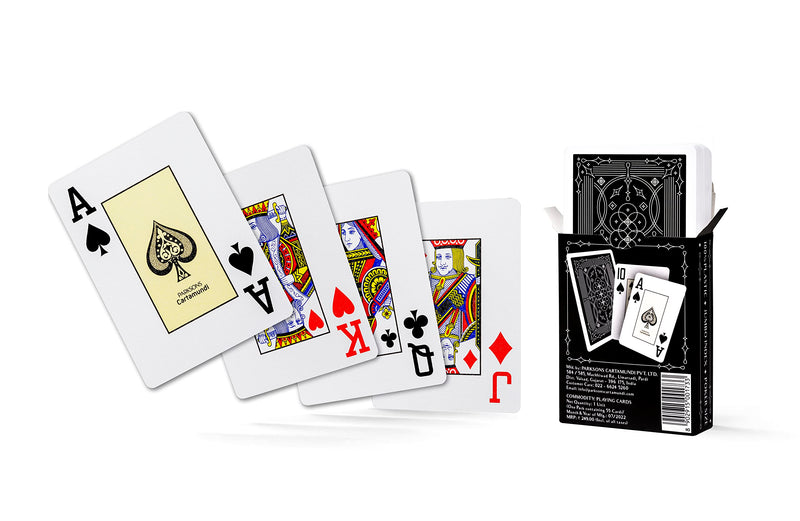 Parksons Cartamundi Private Limited-MH Black Box Poker Playing Cards, Classic, Black and White for All Ages,Pack of 1