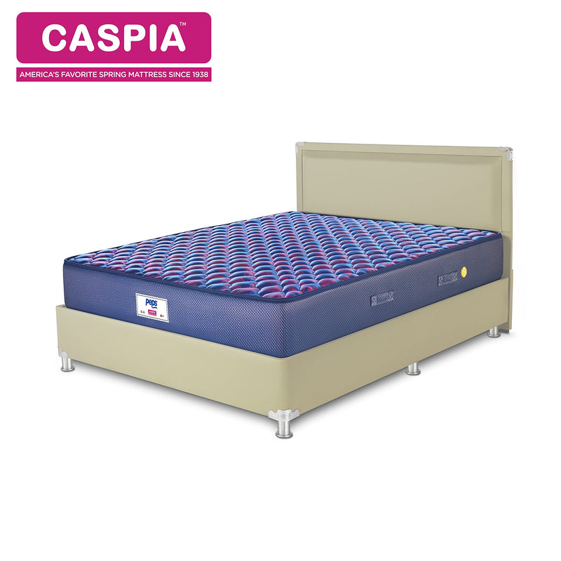 Peps Caspia 06 Inch Single Size Woven Fabric Spring Mattress(Navy Blue, 72X35X06) with One Pillow Free