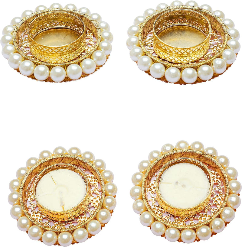 PRANSUNITA Pearl Beads Gota Chakri for Art Work Diwali, Lohri, Vandanwar, Handcrafted – Size -3 inch round – 10 pcs
