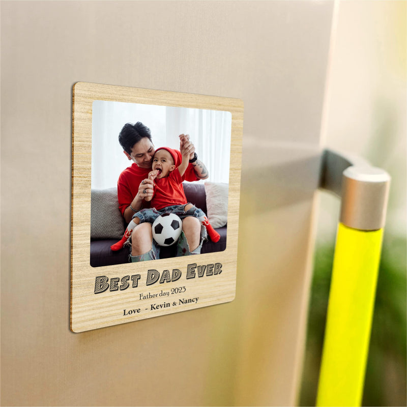 ZOCI VOCI Best dad ever – Fridge Photo Magnet Father's Day Gift