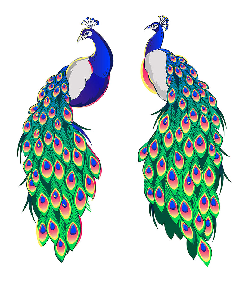 DivineDesigns™ Two Peacocks Wall Sticker