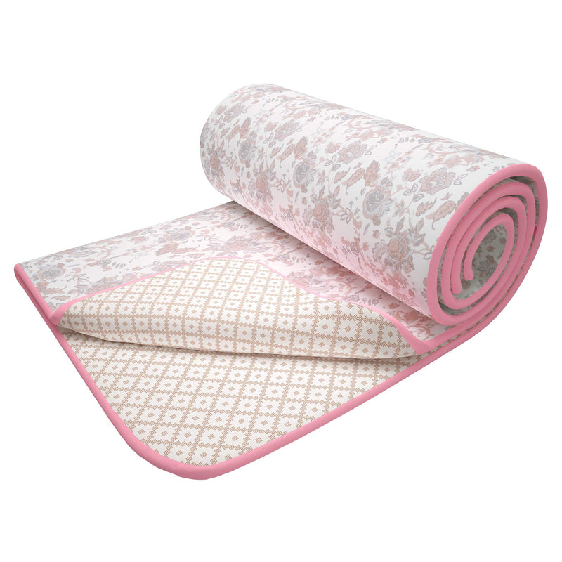 Story@Home Cotton AC Blanket, Blanket for Winter,100% Cotton Reversible Light Weight Dohar Single| 56 X 86 inch | White and Baby Pink | 150GSM | Ideal for All Seasons and Perfect for Winter.