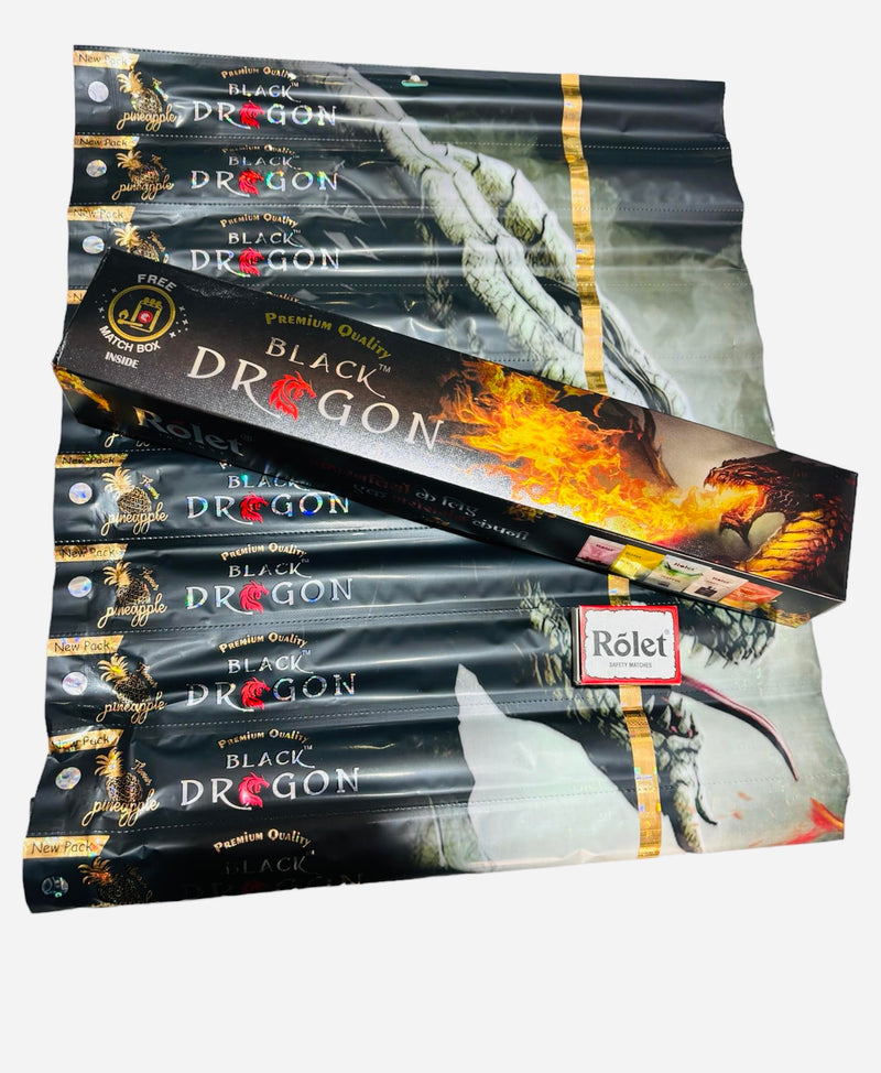 The Craft Store Original Black Dragon Natural Fragrance for Mosquito Repellent Incense Sticks Agarbatti Machhar Maar Pack of 120 Sticks free Matchstick