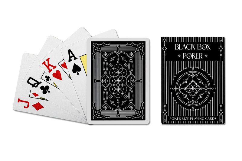 Parksons Cartamundi Private Limited-MH Black Box Poker Playing Cards, Classic, Black and White for All Ages,Pack of 1