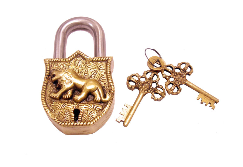 Aesthetic Decors Lion Design Decorative Lock