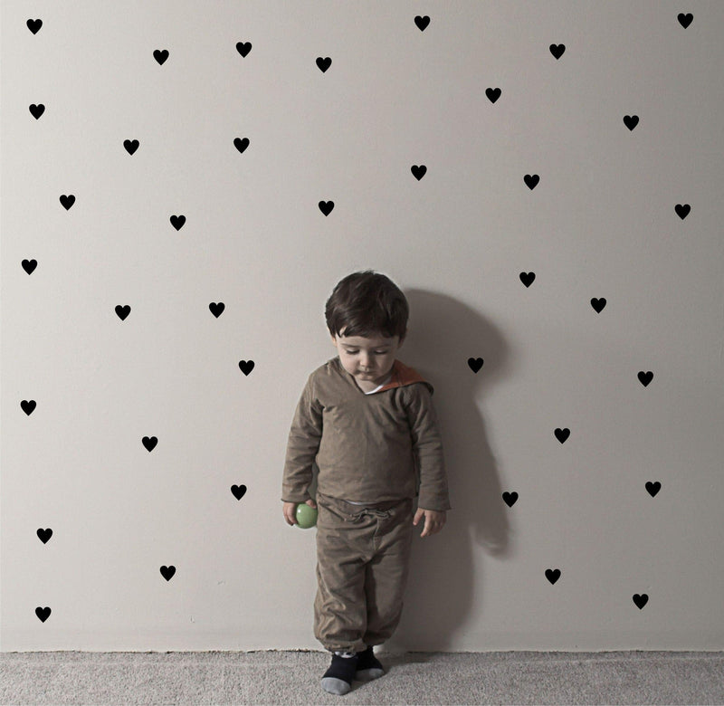 Sticker Hub Small Black Hearts Wall Sticker Free Size AS337