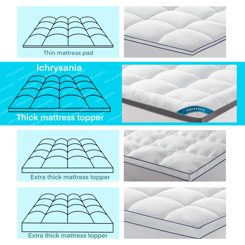 Ichrysania Bamboo Mattress Toppers (Snowwhite, Queen)