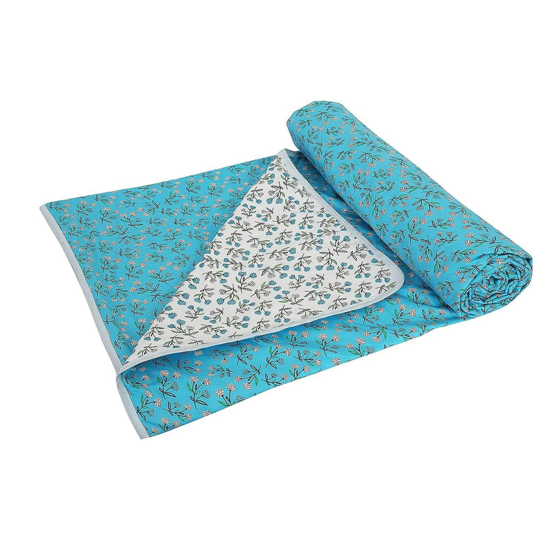 Welfic Stylish & Soft 100% Pure Cotton Leaf Handblock Printed Double Bed Blanket/Dohar (King Size)