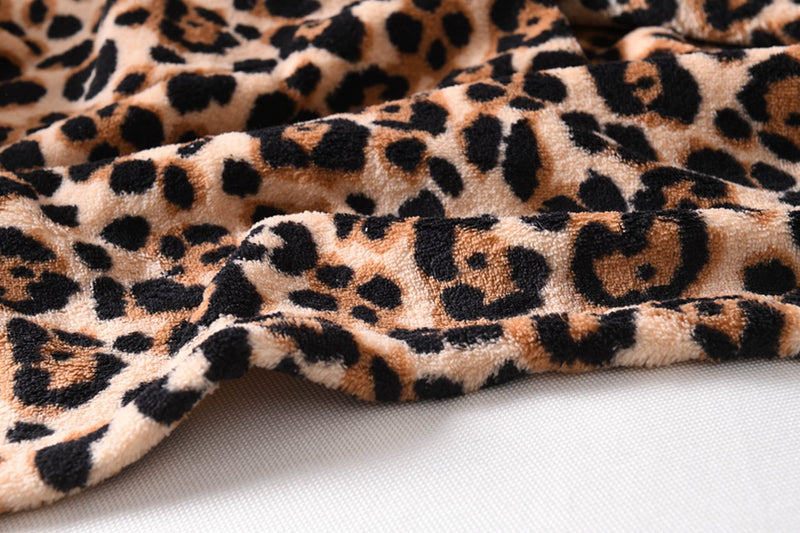 Fleece Throw Blanket, 50 x 60 Inch Fleece Blanket -Leopard Print by ocean home fashion