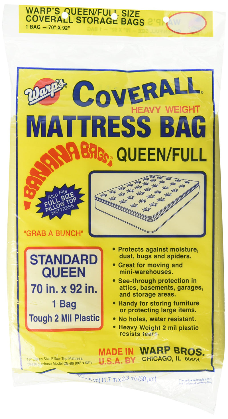 Warp Brothers CB-70 Banana Bags Mattress Bag for Queen or Full, 70-Inch by 92-Inch