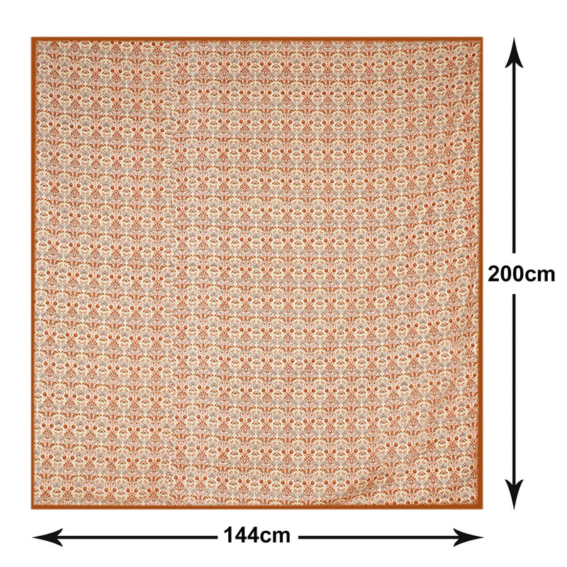 Kuber Industries Cotton Soft Lightweight Paisley Design Reversible Single Bed Dohar | Blanket | AC Quilt for Home & Travel (Orange)