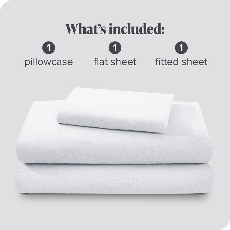 Heavyweight 100% Cotton Flannel Sheet Set Twin XL Extra Long (Twin XL, White) by Ivy Union