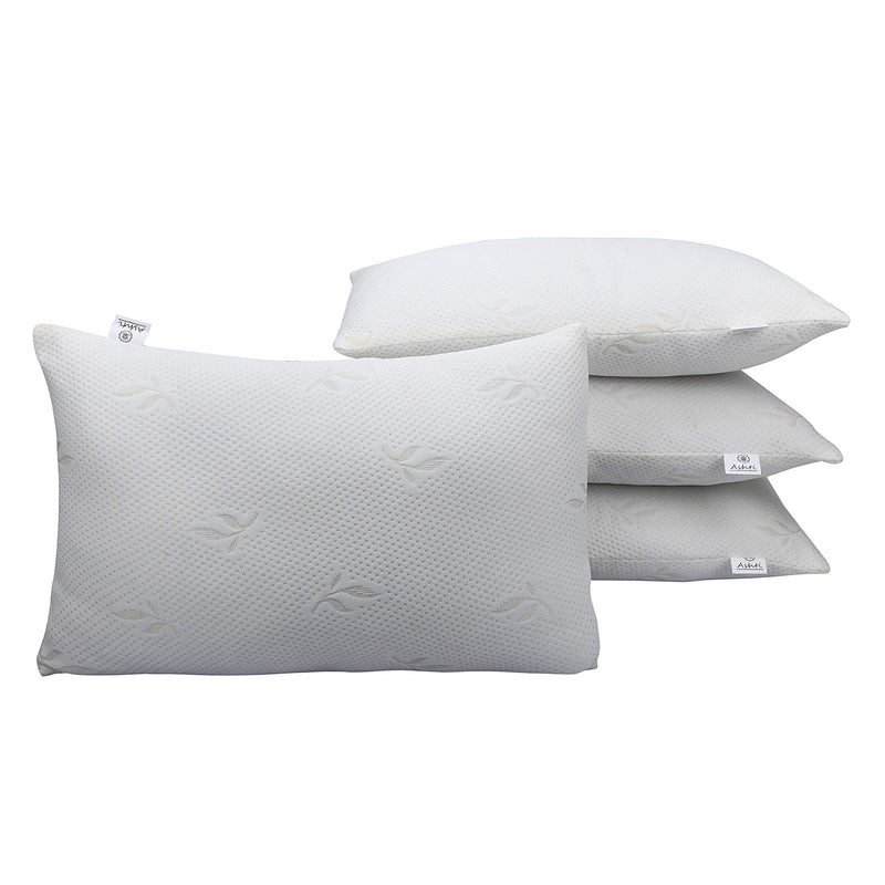 Healing Crystals India Fiber Filled Standard White Luxury Hypoallergenic Adjustable Fit Alternative Sleeping Pillows for Side Back Sleepers (Micro, 17 x 27 Inch), Pack of 2