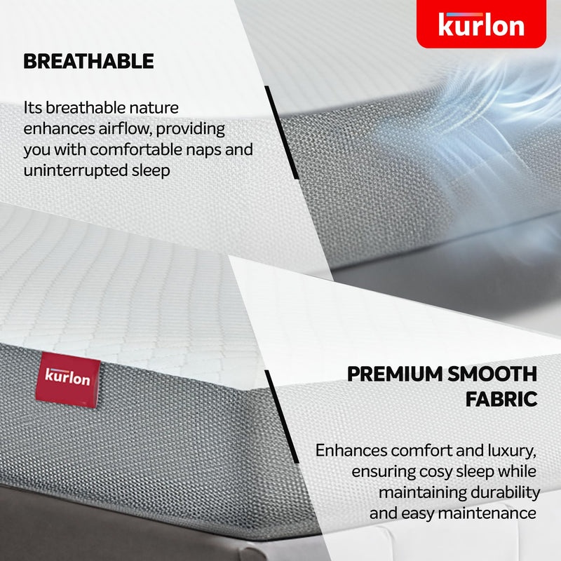 Kurl-On Orthopedic Mattress | High Density (HR) Foam | Memory Foam | Medium Firm | Back & Spine Support | Double Size Mattress | 75x48x6 | 10 Yrs Warranty