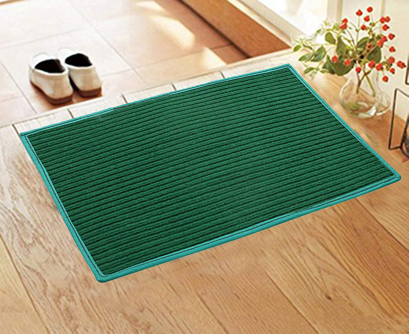 Kuber Industries Rectangular Door Mat|Circle Print Design & Soft Microfiber|Anti Slip & Water Absorbant|Size 56 X 37 Cm, Pack Of 3 (Red, Maroon & Green)