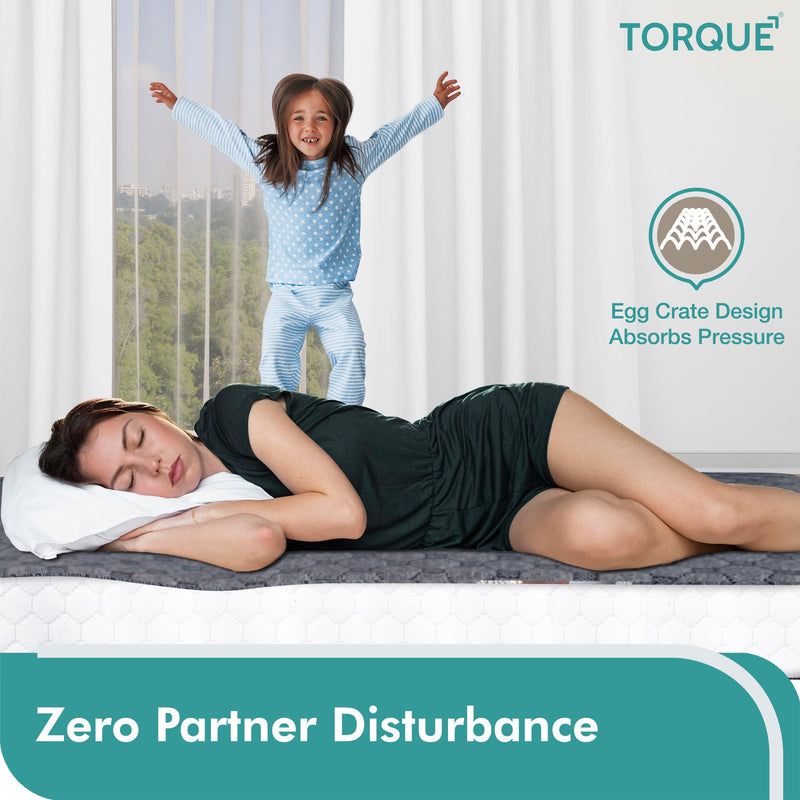 Torque Mattress - High Resilience Orthopedic Mattress, Memory Foam Mattress, Mattress Double Bed, 8-Inch Bed Mattress, Mattress Double Size | 7 Years Warranty | (78x48x8 Inches, Double Size)