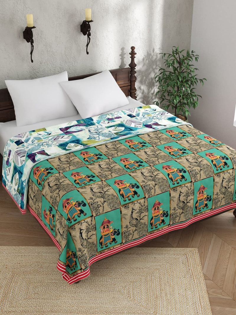 EVER HOME Cotton Double Dohar (224X254CM) Flannel Dohar Throws for Bed, AC Dohar,All Season Piping Bed Dohar, Reversible Dohar, Summer Dohar