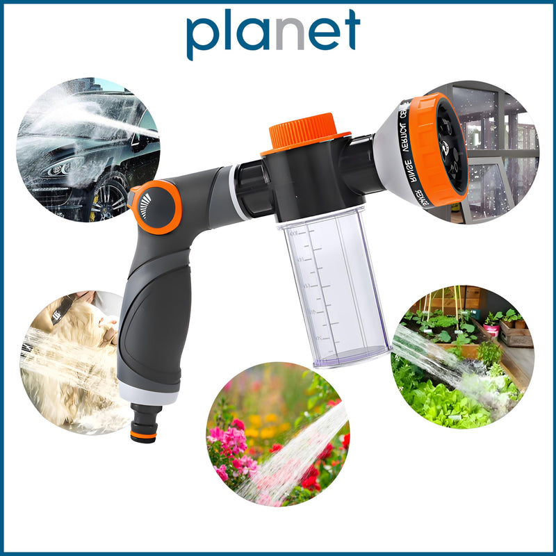 Planet 10 Different Pattern Spray Nozzle for Garden/Car Washer/Hose/Pressure Water/Nozzle Sprayer with Soap Dispenser - (APS-1816)