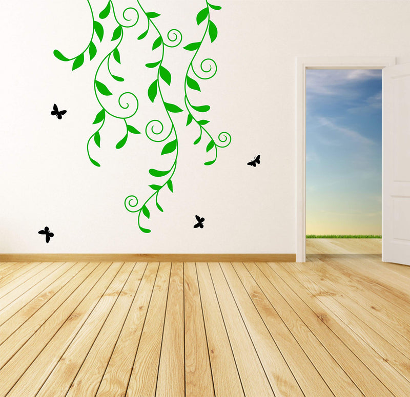 Tuffuk Green Leaves Large Vinyl Wallstickers for Home Decorations (70 cm x 80 cm)5TZ357