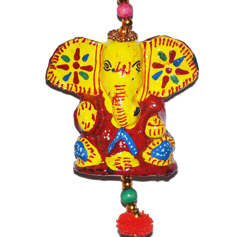 Suvasane Rajasthani Handcrafted Decorative Lord Ganesha Wall/Door/Window Hanging Bell (41X8X7 CM)