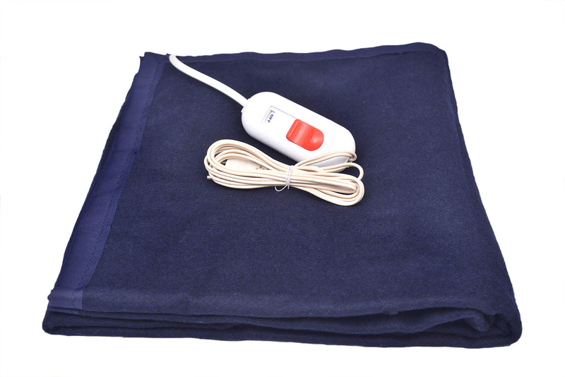 SUMMER FEEL Bed Warmer Single Bed Electric Under Blanket (Navy Blue, 30X60 inches, 2 Years Warranty)