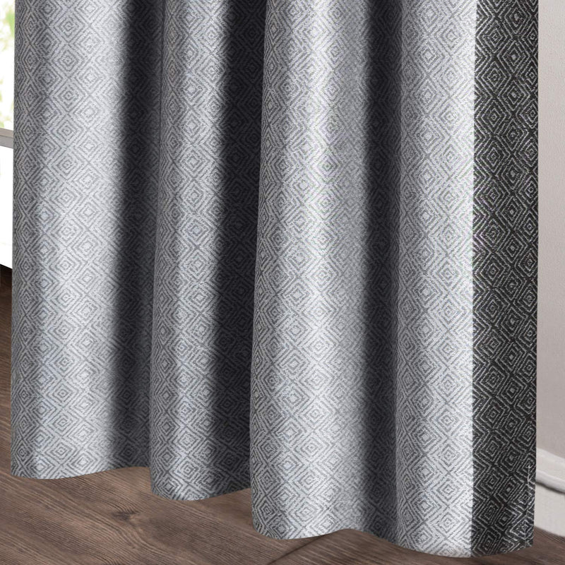 Deco Window Set of 2 Semi-Blackout Curtains for Doors 9 Feet Ashley Room Darkening Thermal Insulated Soft Touch Polyester Privacy Panels with Stainless Steel Grommets (Grey)