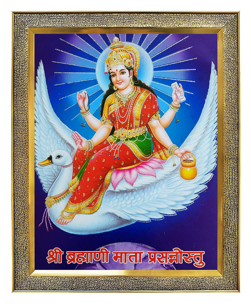 Koshtak Maa Brahmani/Brahmani Mata Photo Frame with Unbreakable Glass for Wall Hanging/Gift/Temple/puja Room/Home Decor and Worship……