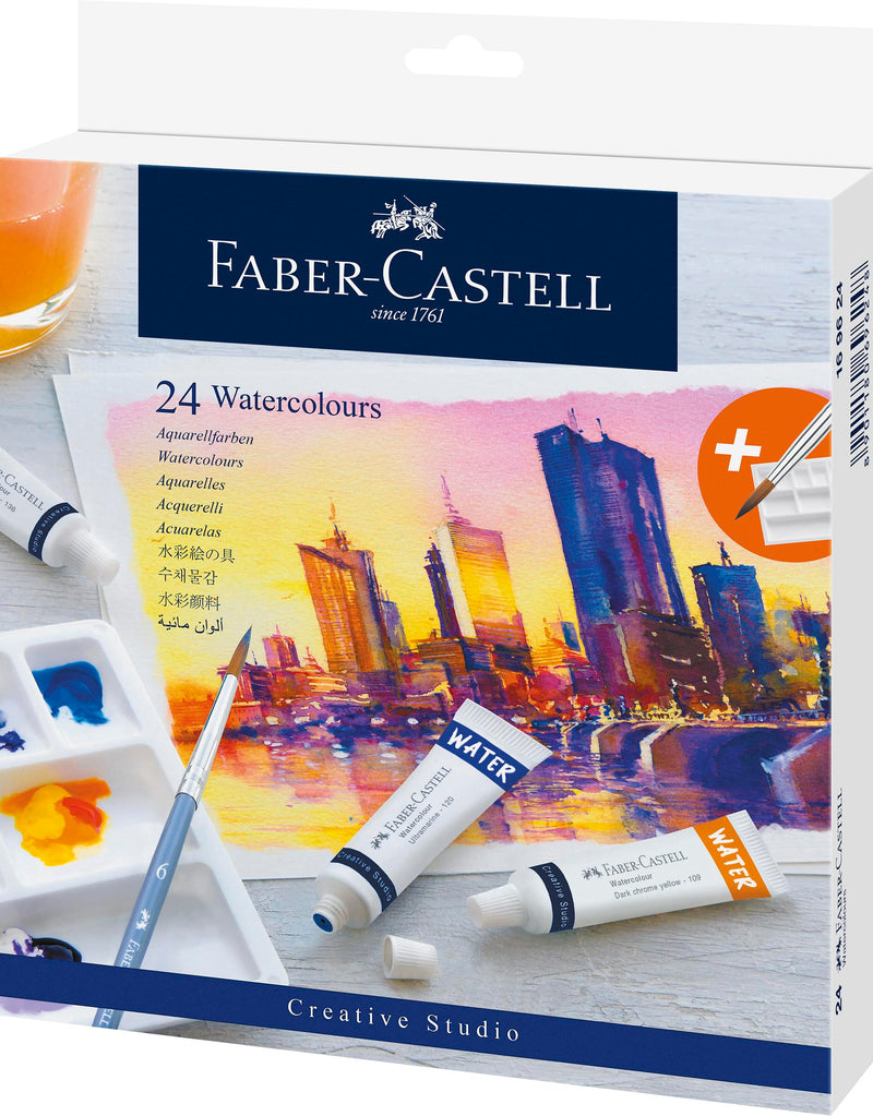 Faber-Castell 169624 Creative Studio Watercolours - Pack of 24 (24 x 9 ml), Multicolor