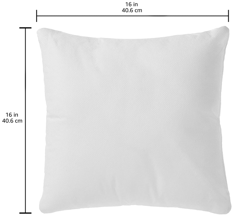 Amazon Brand - Solimo Microfiber Filled Cushion ( White, 16 x 16 inch, Set of 5 )