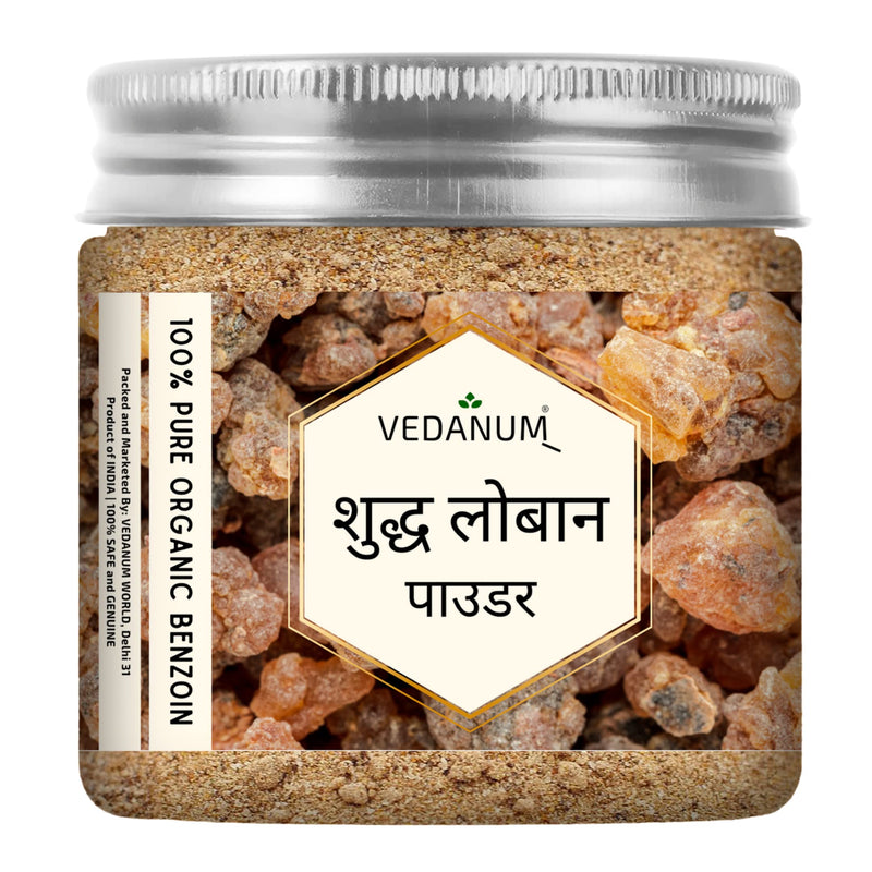 Vedanum Premium Loban Powder for Pooja, Hawan, Dhoop Dhuni, Home Fragrance - 80 Gm Jar