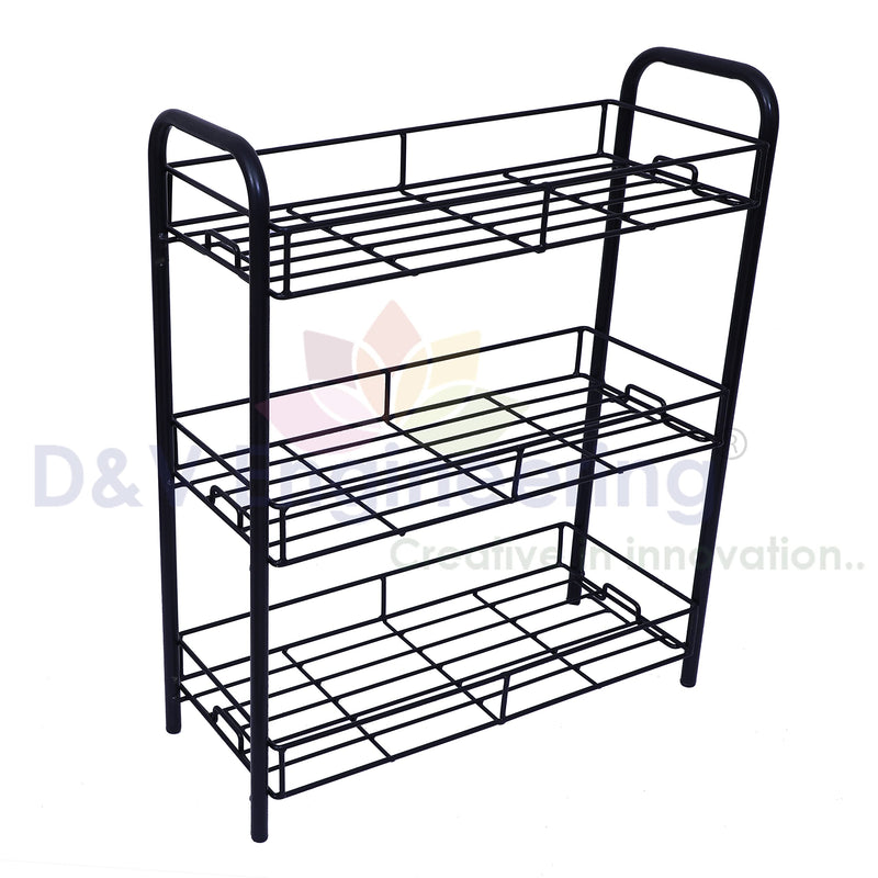 D&V ENGINEERING - Creative in innovation 3-Tier Multipurpose Kitchen Storage Shelf Shelves Holder Stand Rack, Kitchen Countertop Storage Shelf Organizer, Kitchen Spice Rack (3-Tier) metal