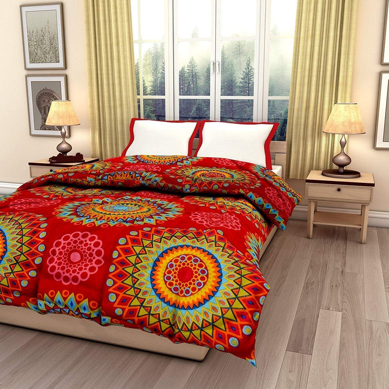 LOVEKUSH Rangoli Printed Double Bed Reversible Microfibre AC Dohar Blanket Lightweight Quilt /Duvet (Multicolor)