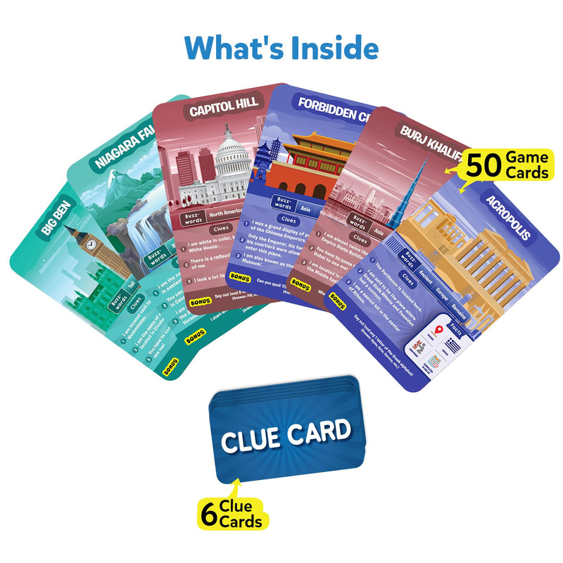 Skillmatics Card Game - Guess in 10 Legendary Landmarks, Educational Travel Toys for Boys, Girls, and Kids Who Love Board Games, Geography and History, Gifts for Ages 8, 9, 10 and Up