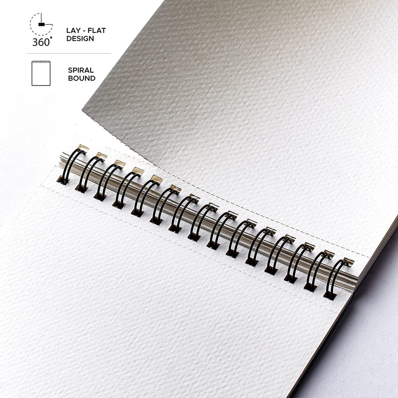 VARIETY CANVAS 50 Sheet A5 Sketchbook Set | Top Spiral-Bound Sketchpad for Artists | Sketching and Drawing Acid Free Paper, for Doodling | Artist Oxfort Sketch Book (White)