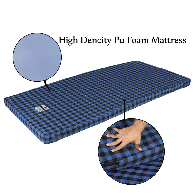 COLOFLY 72x35x2 Inch Pu Foam Single Bed Mattress, Blue & Black