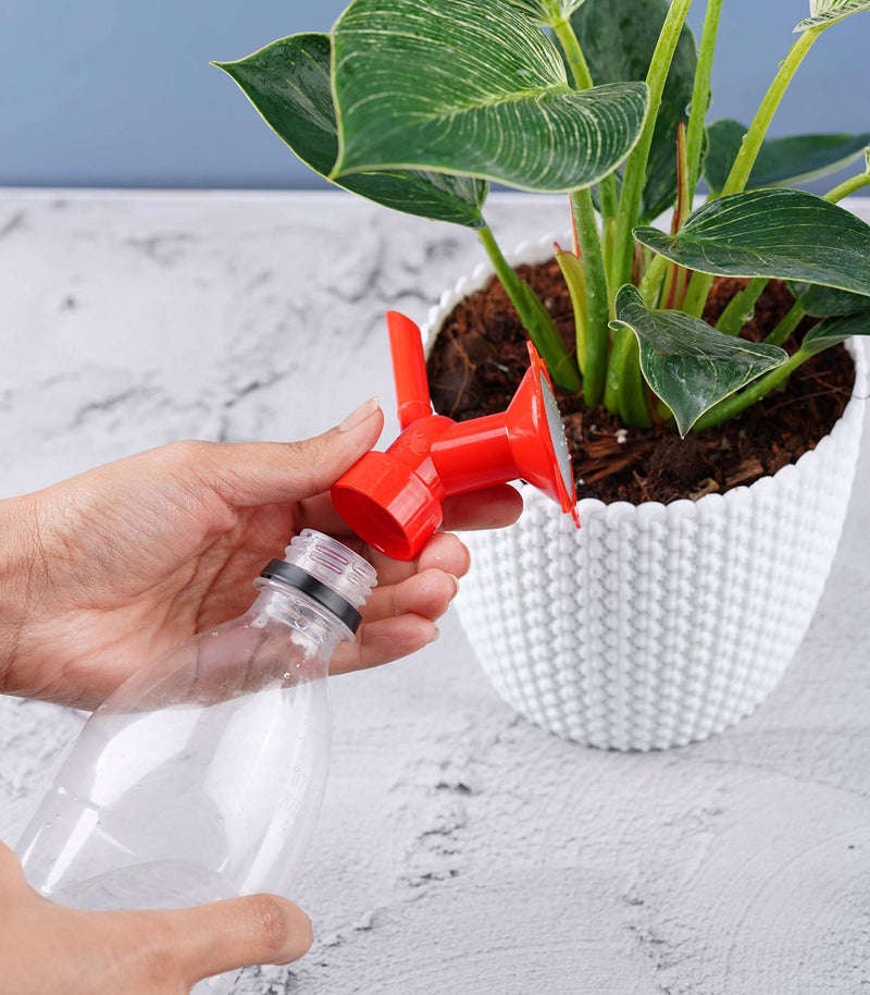 Nurturing Green® Dual Head Bottle Sprinkler & Nozzle for Watering Plants | Reusable Gardening Tool (Color: Red | Pack of 2) [Pls. Note: Plants are not Included]