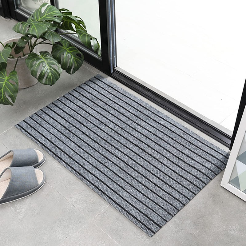 wolpin Kitchen Floor Mat Runner with Anti Skid Backing Home Striped Anti Slip Rug (Grey, 40 x 120 cm)