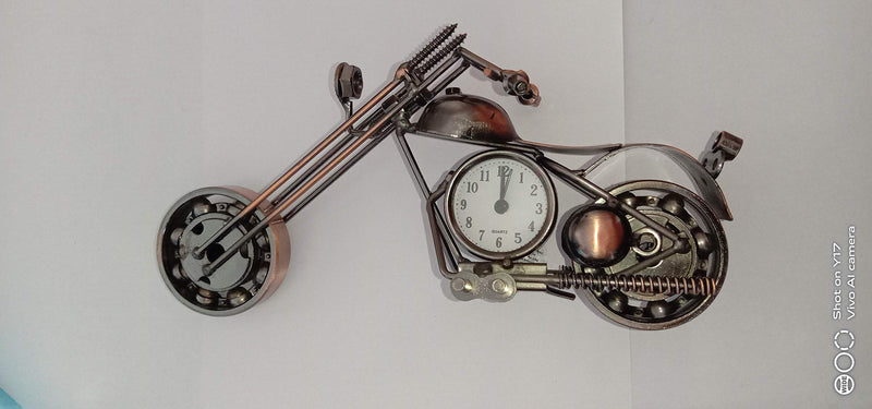 Sky Instruments Decorative Metal Motor Bike with Clock Table Top